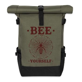 Sei du Selbst Biene Wespe Hummel Fliege Hornisse - Rolltop Rucksack - Olive/Schwarz - Vorne