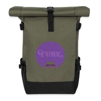 Retro Afro Funk Black Girl - Rolltop Rucksack - Olive/Schwarz - Vorne