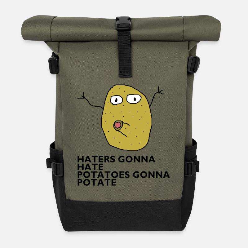 Haters gonna hate - Rolltop Rucksack - Olive/Schwarz