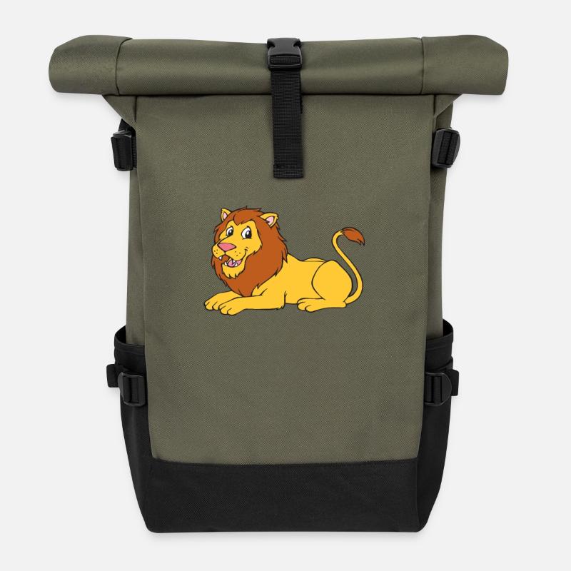 Löwe - Rolltop Rucksack - Olive/Schwarz