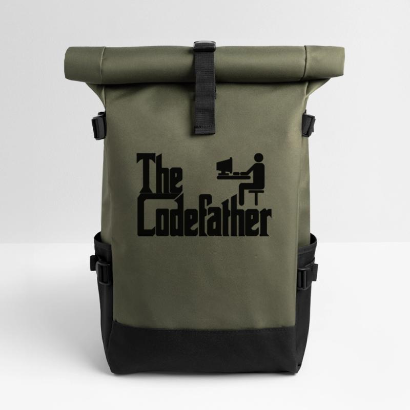 The Codefather Programmer PC Coding Gift Roll Top Backpack