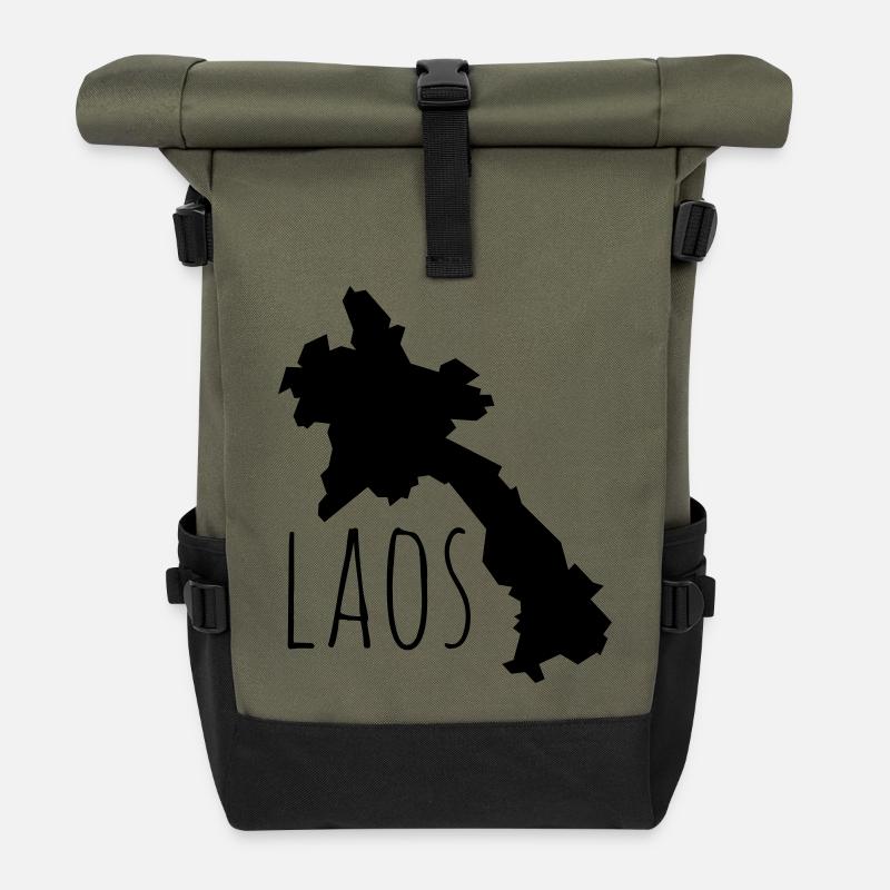 Laos - Rolltop Rucksack - Olive/Schwarz