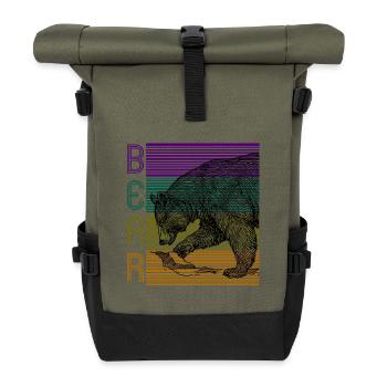 porter - Sac à dos roll top - olive/noir - Devant