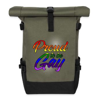 Proud to be gay - Roll Top Backpack - olive/black - Front
