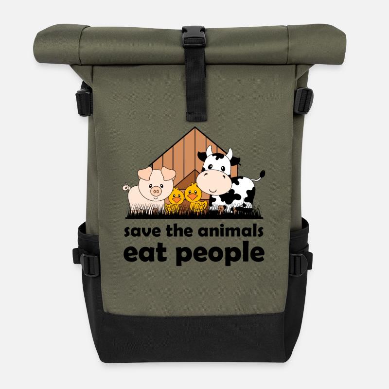 Sauver les animaux - Sac à dos roll top - olive/noir