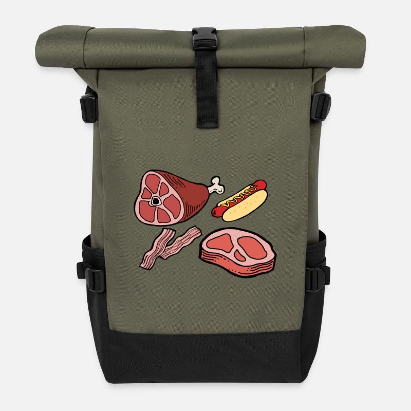 Fleisch - Rolltop Rucksack - Olive/Schwarz