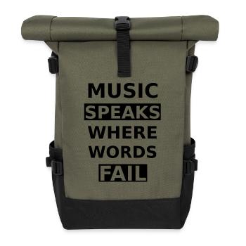 Music - Rolltop Rucksack - Olive/Schwarz - Vorne