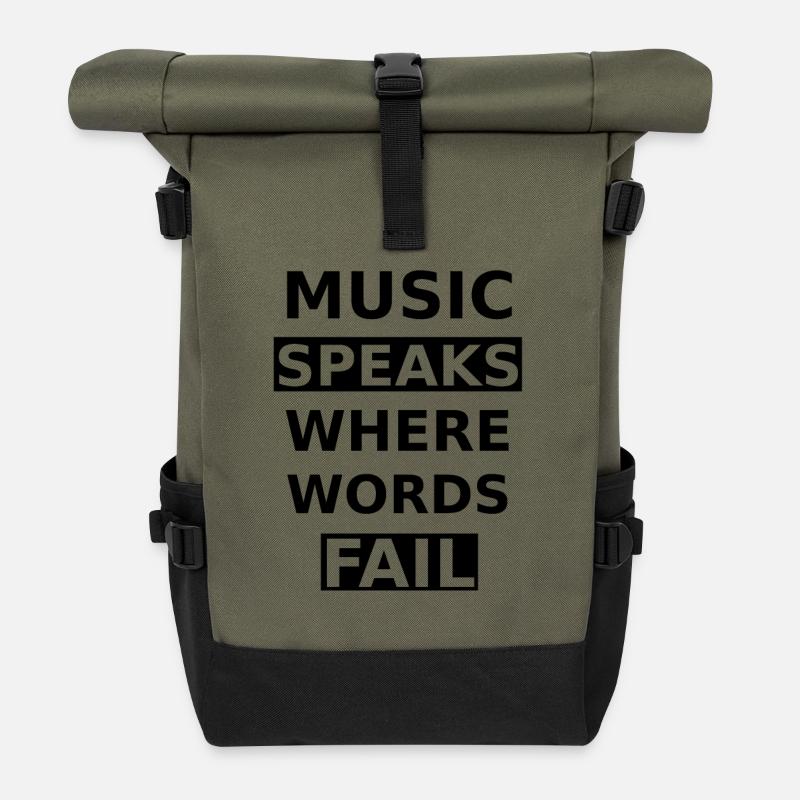 Music - Roll Top Backpack - olive/black