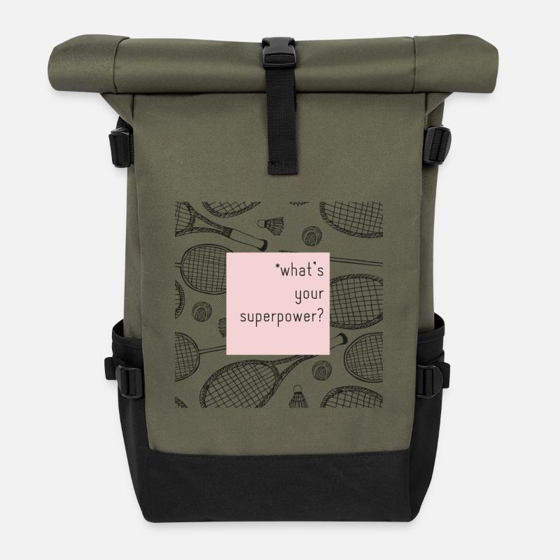 superpuissance - Sac à dos roll top - olive/noir