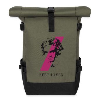 beethoven punk musik festival klassik komponist ta - Rolltop Rucksack - Olive/Schwarz - Vorne