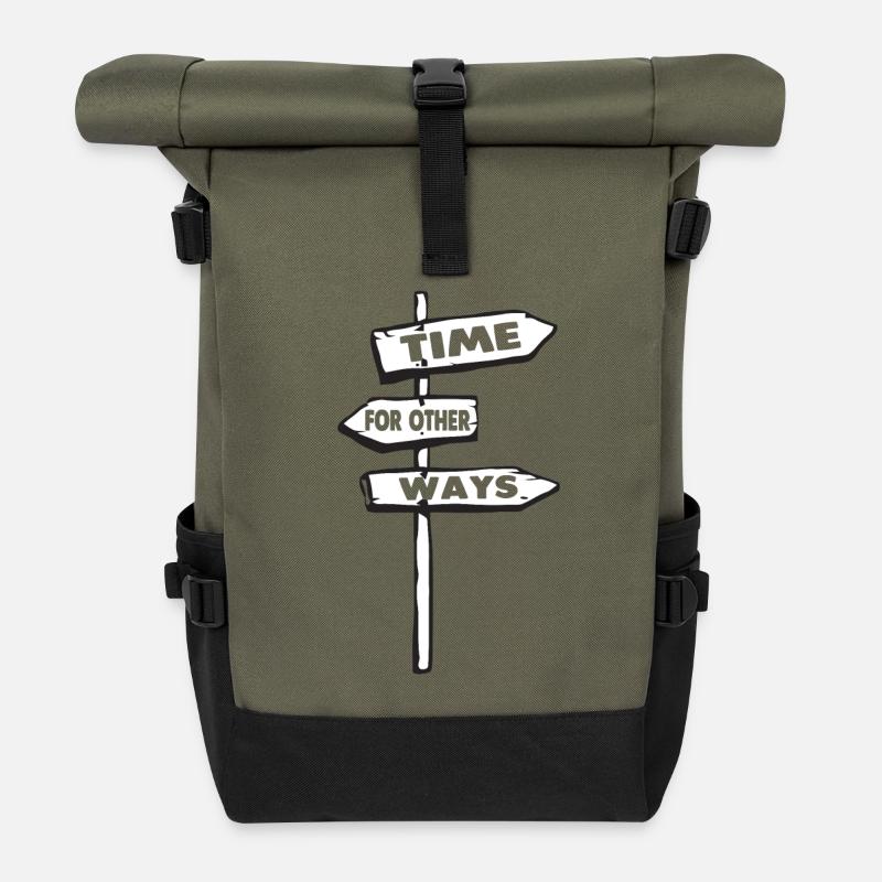 Time for other ways - Rolltop Rucksack - Olive/Schwarz