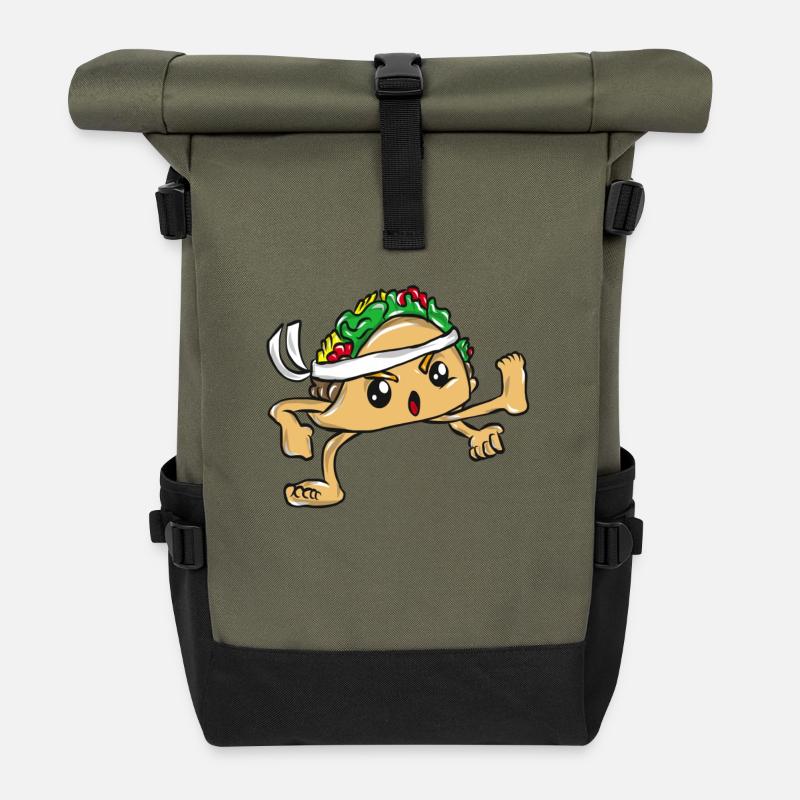 Taco Essen Mexico - Rolltop Rucksack - Olive/Schwarz