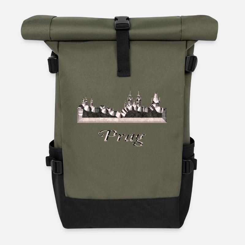 Prag - Rolltop Rucksack - Olive/Schwarz