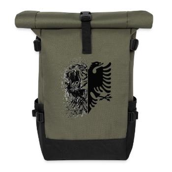 Albania Flag "Albanian Eagle" - Roll Top Backpack - olive/black - Front