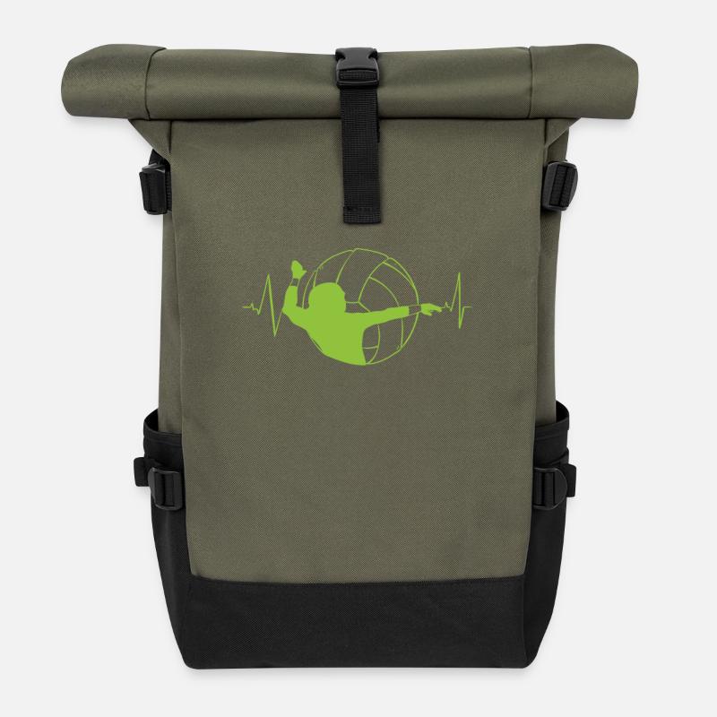 Volleyball Heartbeat - Rolltop Rucksack - Olive/Schwarz