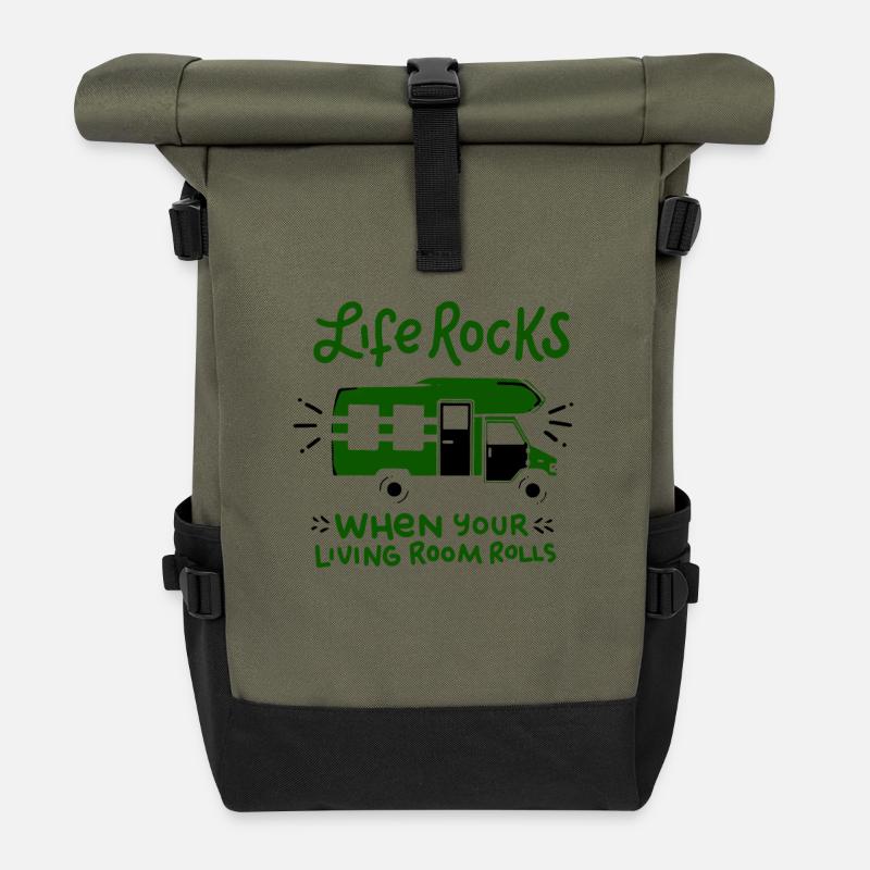 Camping - Rolltop Rucksack - Olive/Schwarz