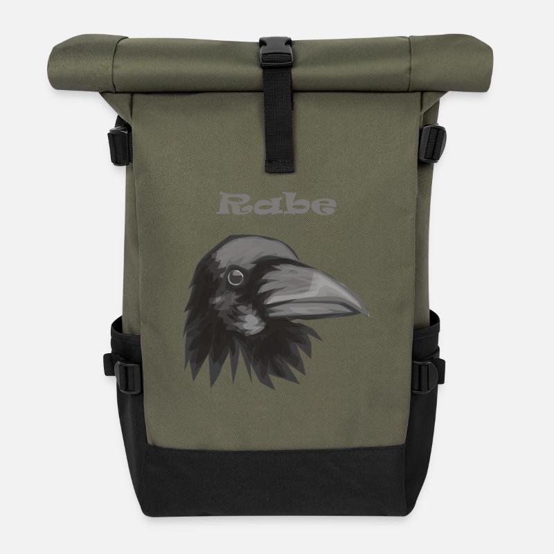 corbeau - Sac à dos roll top - olive/noir