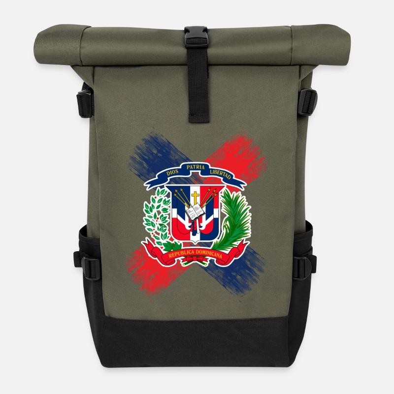 République dominicaine - Sac à dos roll top - olive/noir