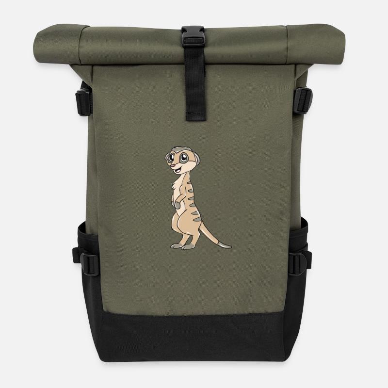 Erdmännchen - Rolltop Rucksack - Olive/Schwarz