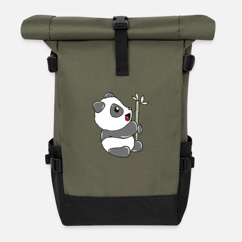 Panda - Rolltop Rucksack - Olive/Schwarz