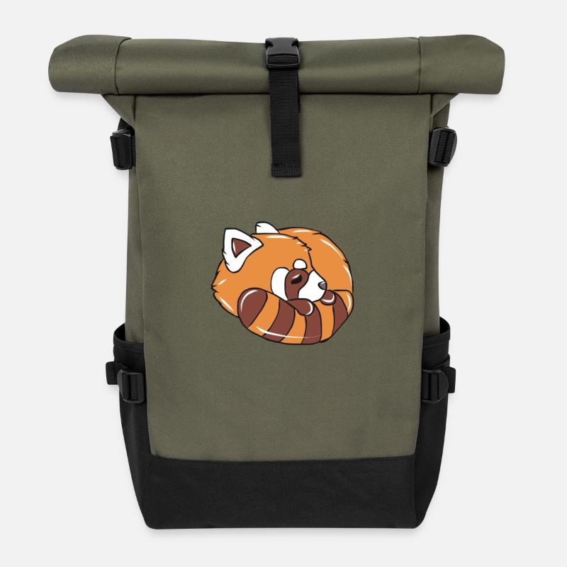 Roter Panda - Rolltop Rucksack - Olive/Schwarz