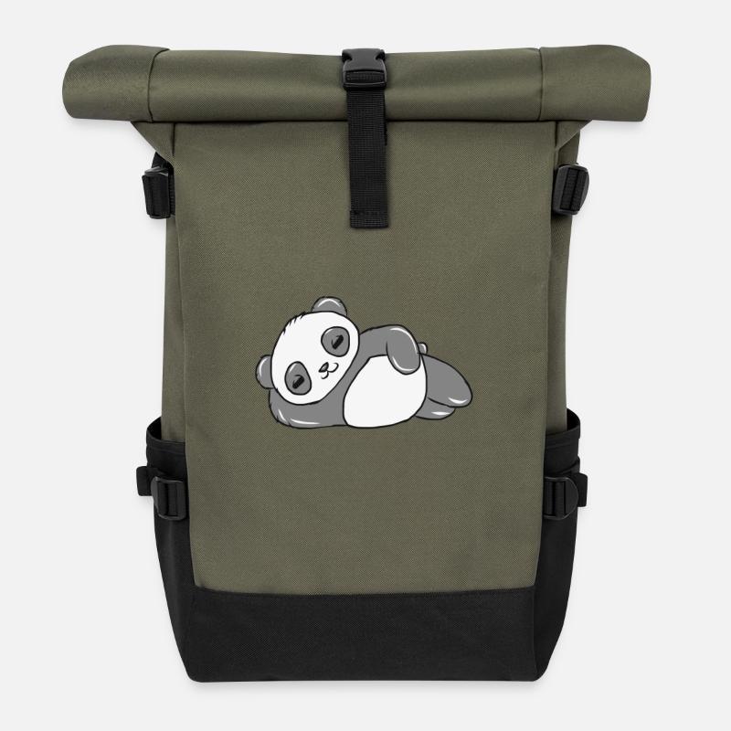 Panda - Rolltop Rucksack - Olive/Schwarz