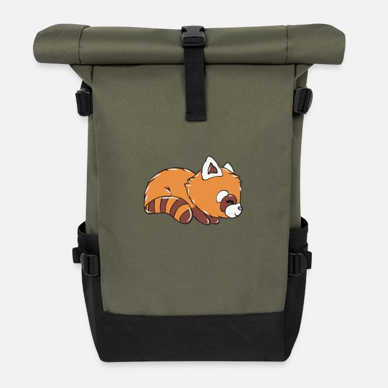 Roter Panda - Rolltop Rucksack - Olive/Schwarz