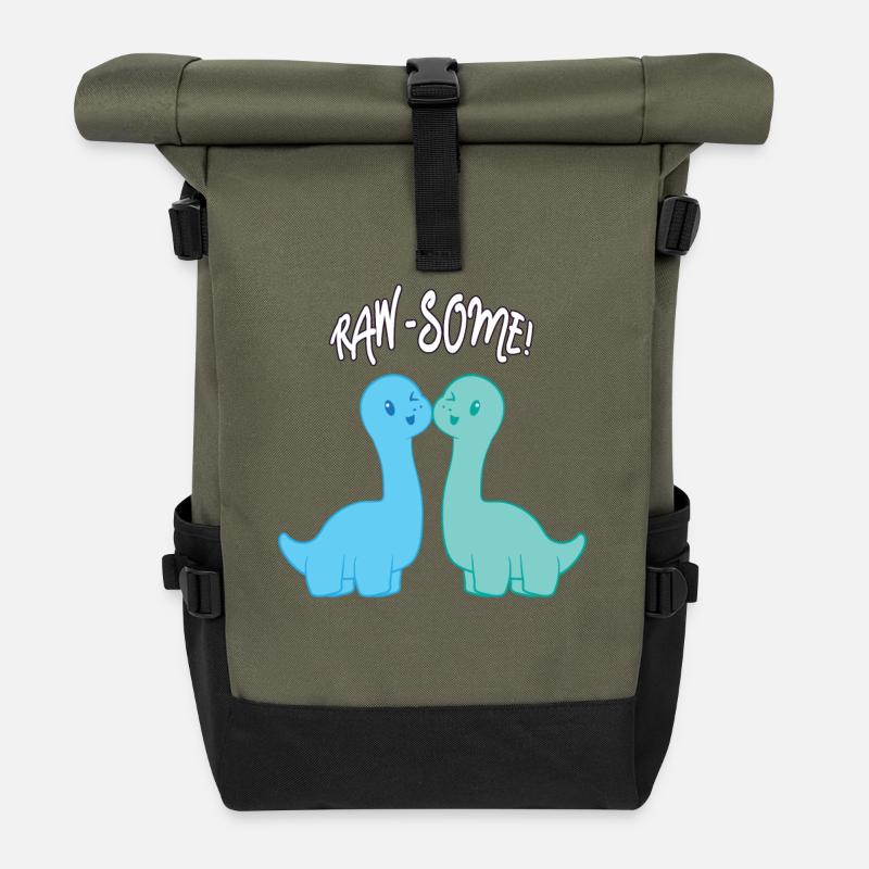 dinosaure - Sac à dos roll top - olive/noir