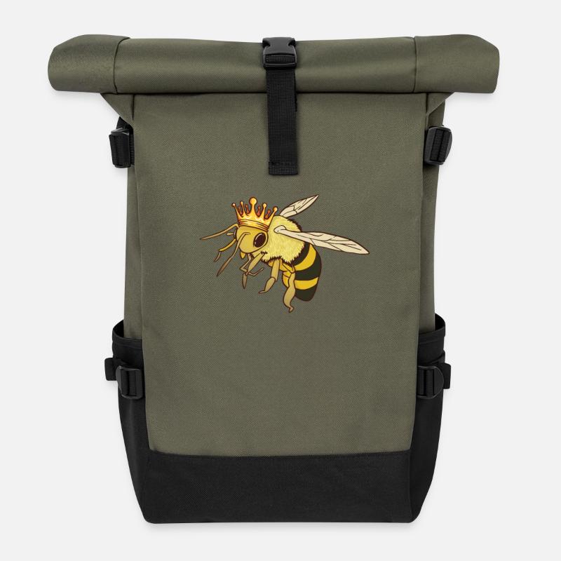 Biene - Rolltop Rucksack - Olive/Schwarz