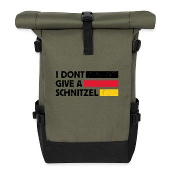 I DONT GIVE A SCHNITZEL SPRUCH - Roll Top Backpack - olive/black - Front