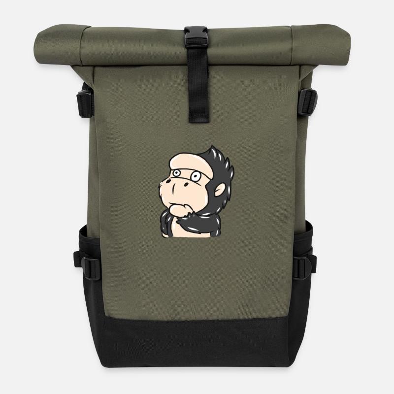 gorilla - Roll Top Backpack - olive/black