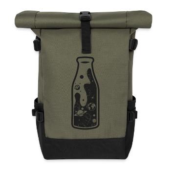 Milky Way in the milk bottle - Design - Roll Top Backpack - olive/black - Front