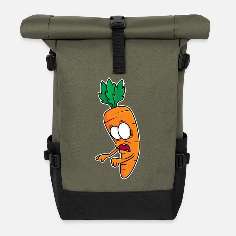 Zombie-Möhre - Rolltop Rucksack - Olive/Schwarz
