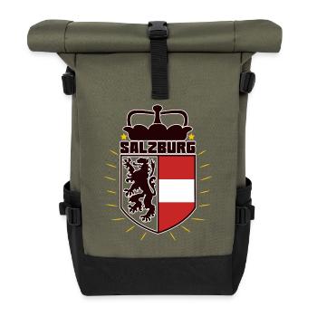 Salzburg - Österreich - Rolltop Rucksack - Olive/Schwarz - Vorne