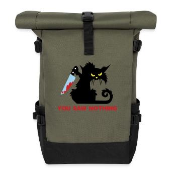 Chat noir meurtrier avec couteau suspect - Sac à dos roll top - olive/noir - Devant