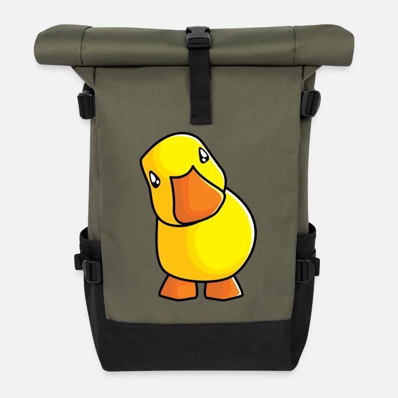 Lustiges Quietscheentchen - Rolltop Rucksack - Olive/Schwarz