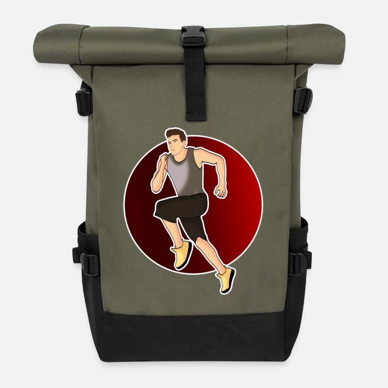 Laufen - Läufer - Rolltop Rucksack - Olive/Schwarz