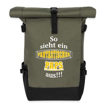 Fantastischer Paps - Rolltop Rucksack - Olive/Schwarz - Vorne