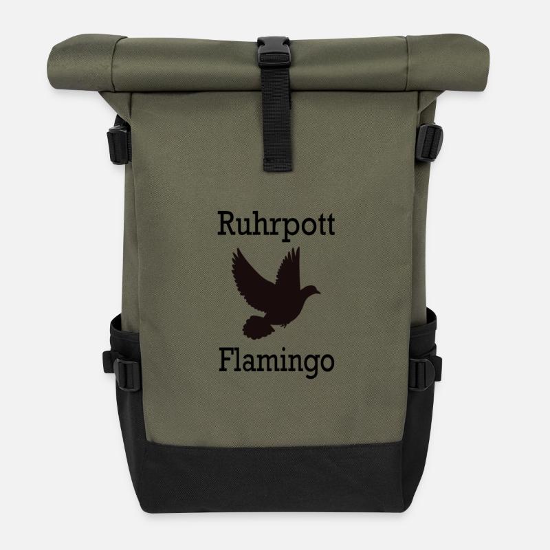 Ruhrpott Flamingo - Rolltop Rucksack - Olive/Schwarz