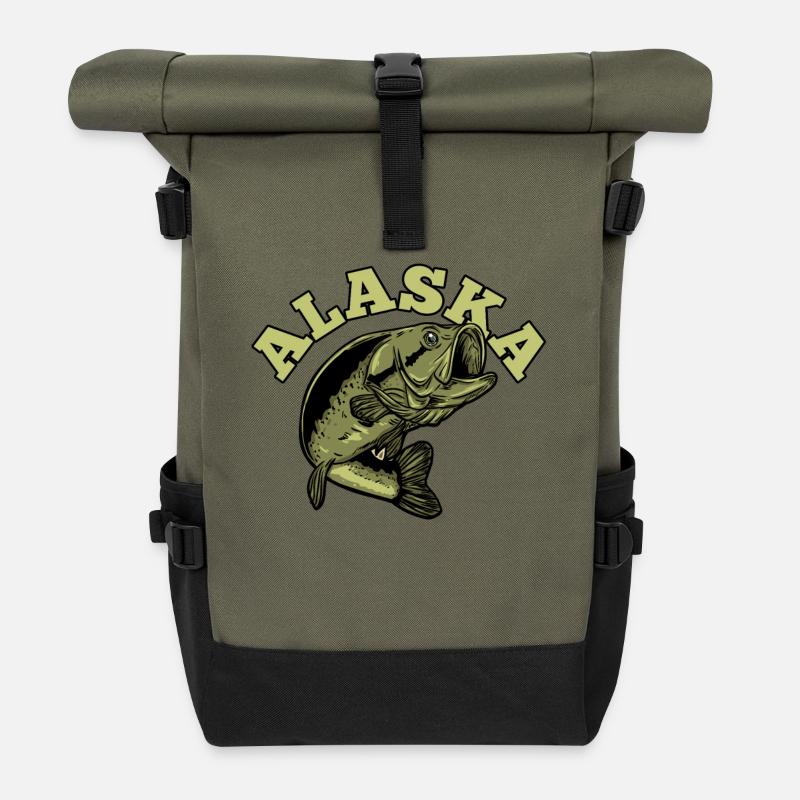 Alaska Fisch - Rolltop Rucksack - Olive/Schwarz