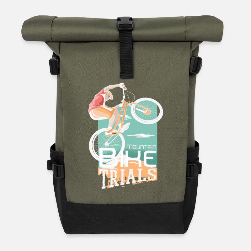 Trial de VTT - Sac à dos roll top - olive/noir