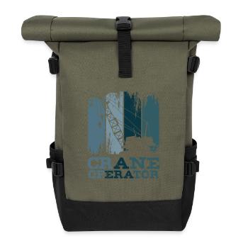 Crane operator - Roll Top Backpack - olive/black - Front