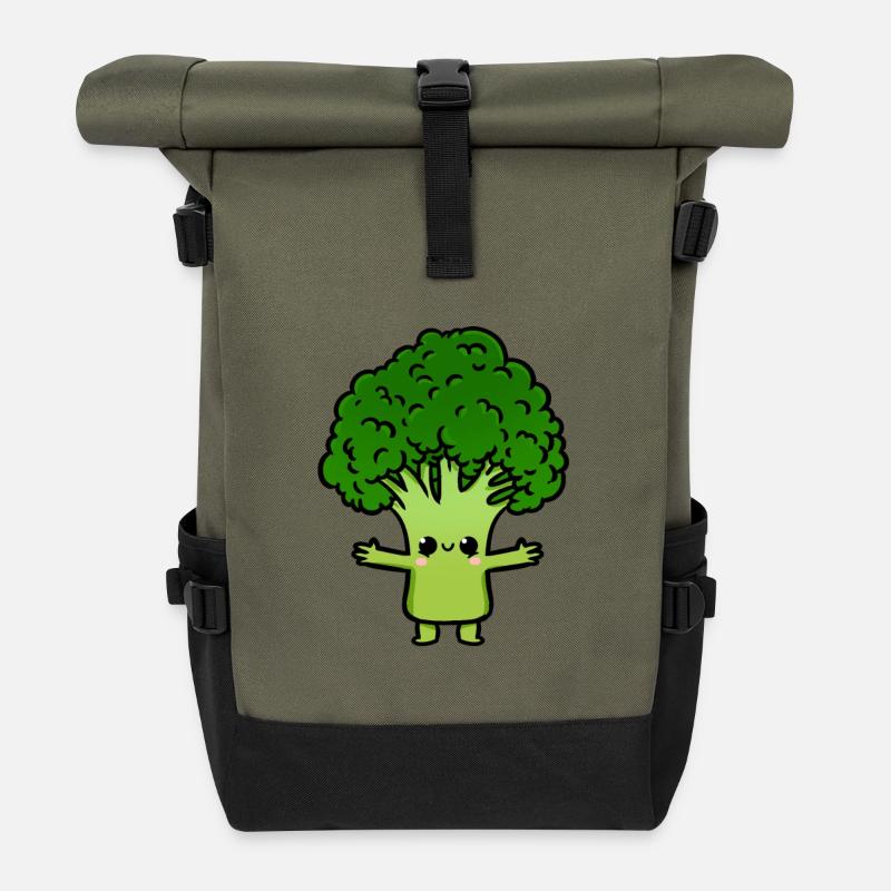 Brocoli sucré - Sac à dos roll top - olive/noir