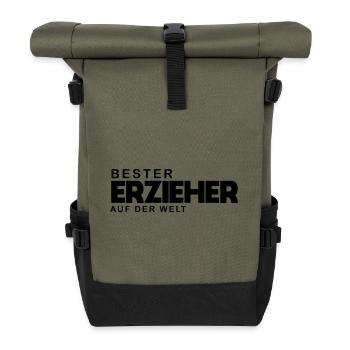 Bester Erzieher - Rolltop Rucksack - Olive/Schwarz - Vorne