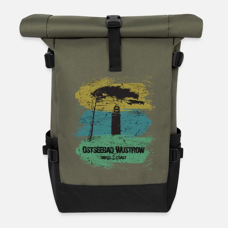 Wustrow Ostsee - DarssCoast - Halbinsel Darss - Rolltop Rucksack - Olive/Schwarz