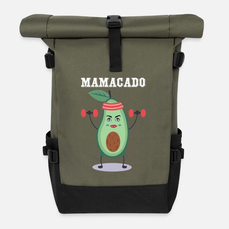 Mamacado - Avocado Gift - Roll Top Backpack - olive/black