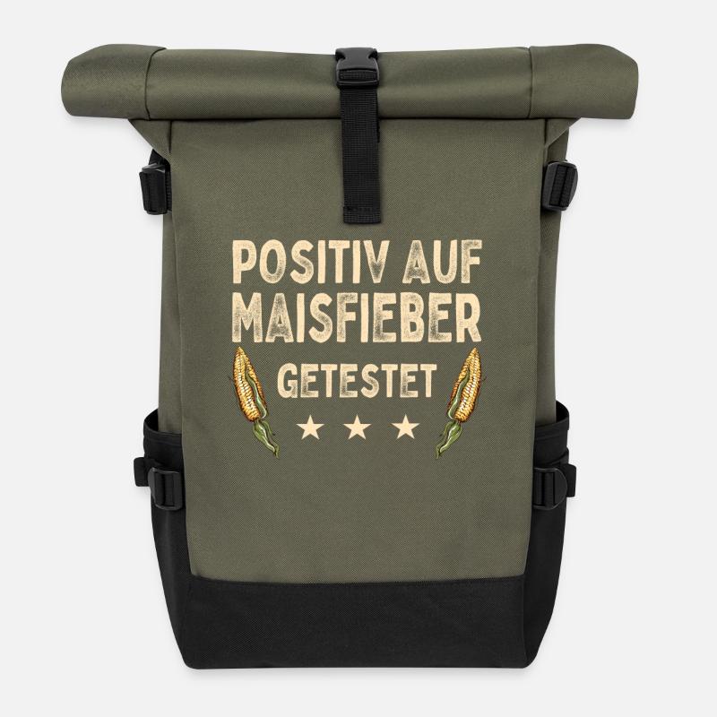 Positiv Auf Maisfieber Getestet Mais Maisernte - Rolltop Rucksack - Olive/Schwarz