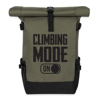 Climbing Mode Turn On Typography - Roll Top Backpack - olive/black - Front