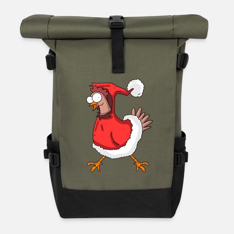 Poulet de Noël - Sac à dos roll top - olive/noir