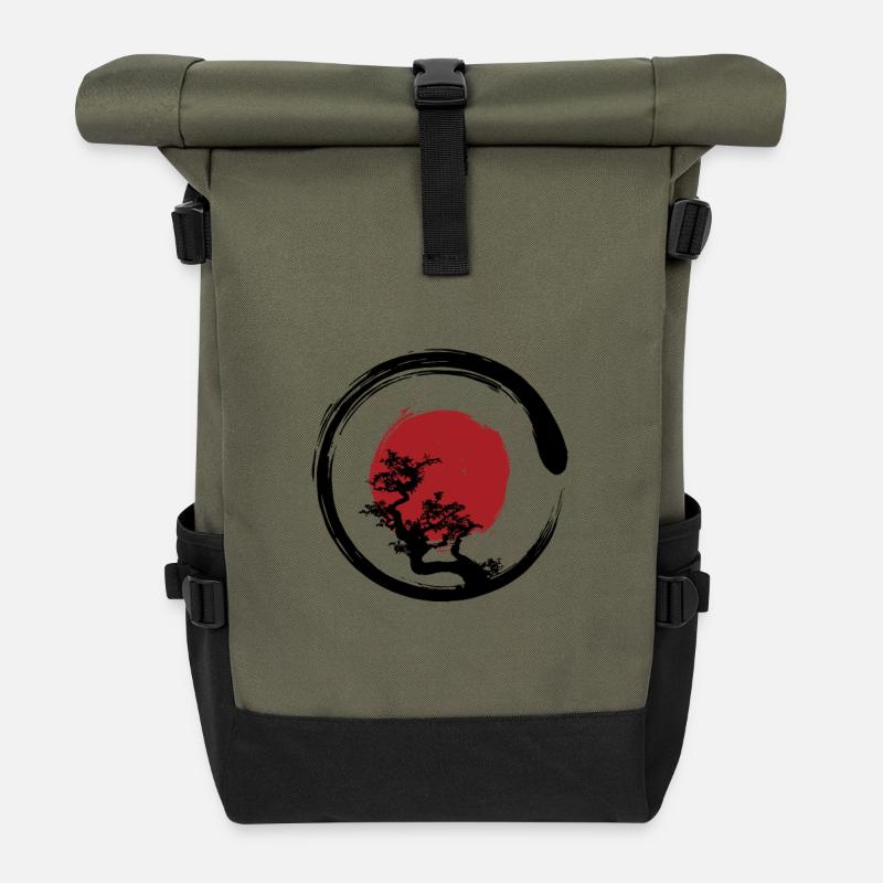 Cercle Zen Bonzai - Sac à dos roll top - olive/noir